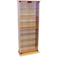BOSTON - 116 DVD/ 316 CD Book Storage Shelves Glass / Collectable Display Cabinet - Beech - Beech