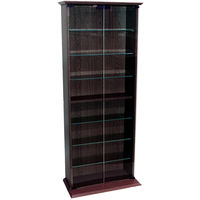 BOSTON - 116 DVD/ 316 CD Book Storage Shelves Glass / Collectable Display Cabinet - Dark Oak - Dark Oak