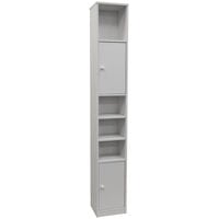 JAMERSON - Large Tall Tower Storage Cupboard with Shelves - White - White