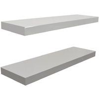 Wall Mounted 70cm Floating Shelves - Pack of Two - White - White