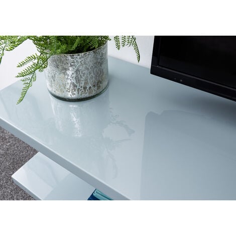 GFW Polar High Gloss Wall Mounted LED TV Unit Grey