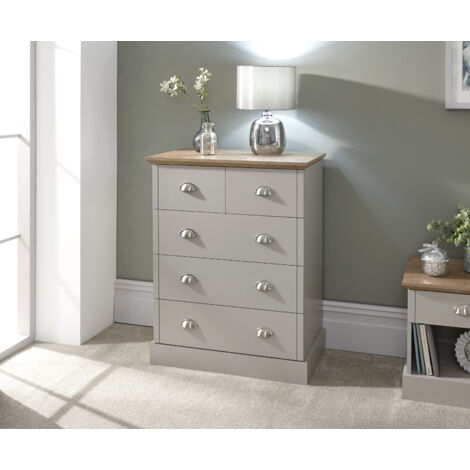 GFW Kendal 2 + 3 Drawer Chest Grey