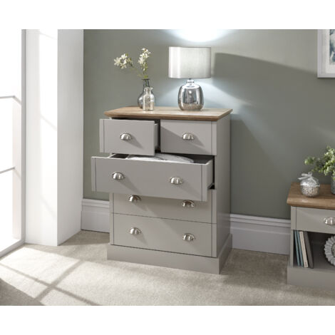 GFW Kendal 2 + 3 Drawer Chest Grey