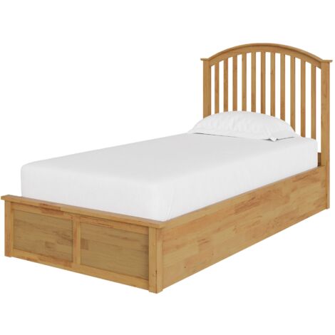 GFW Madrid Wooden Ottoman Storage Bed Single Oak