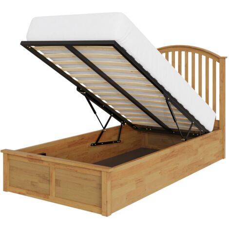 GFW Madrid Wooden Ottoman Storage Bed Single Oak