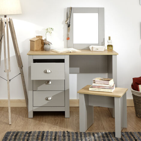 GFW Lancaster Dressing Table Set Grey