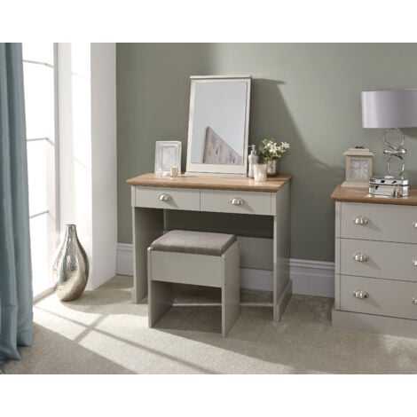 GFW Kendal Dressing Table with Stool Grey