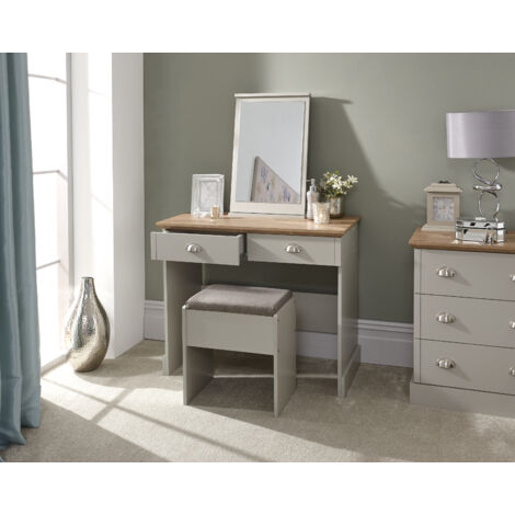 GFW Kendal Dressing Table with Stool Grey