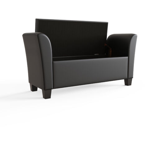 GFW Verona Upholstered Window Seat Black