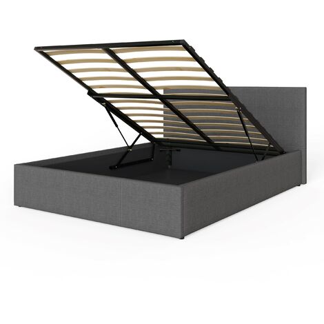 GFW End Lift Ottoman Storage Bed Double Grey