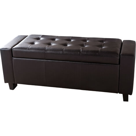 GFW Verona Ottoman Storage Bench Brown