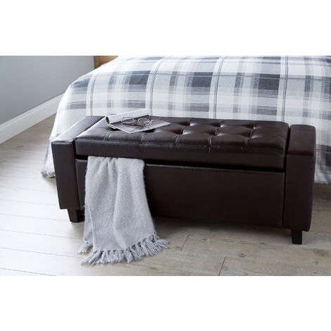 GFW Verona Ottoman Storage Bench Brown