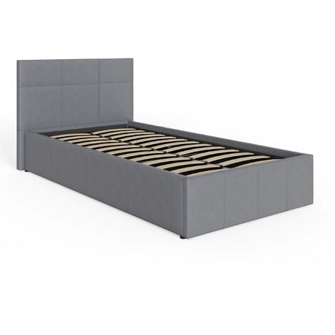 GFW End Lift Ottoman Storage Bed Single Grey