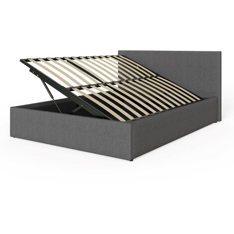 GFW Side Lift Ottoman Storage Bed Double Grey