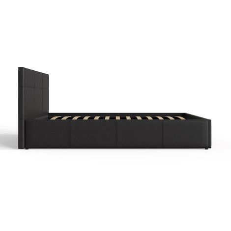 GFW Side Lift Ottoman Storage Bed Double Black