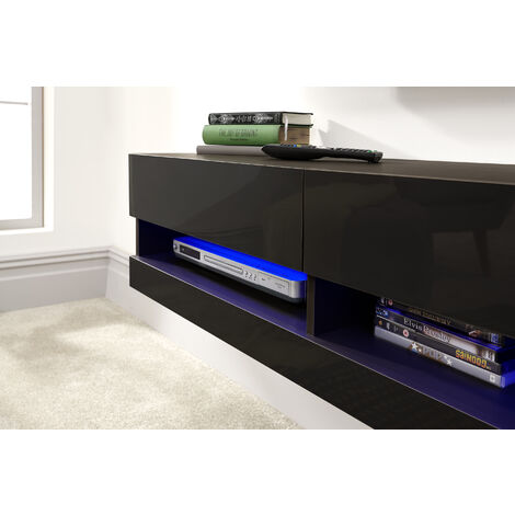GFW Galicia Wall TV Unit with LED Black