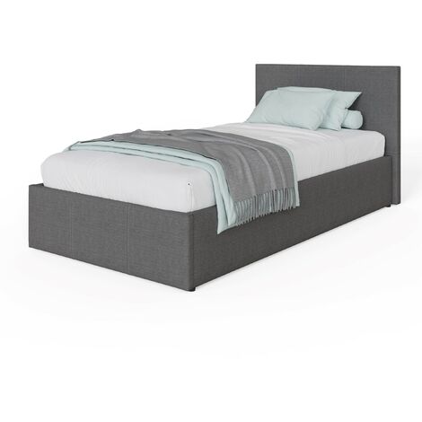 GFW Side Lift Ottoman Storage Bed Single Grey
