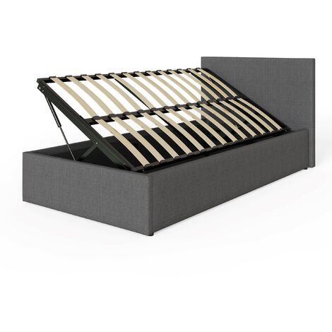 GFW Side Lift Ottoman Storage Bed Single Grey