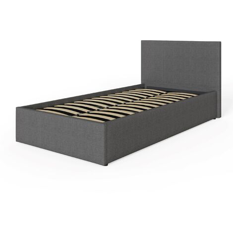GFW Side Lift Ottoman Storage Bed Single Grey