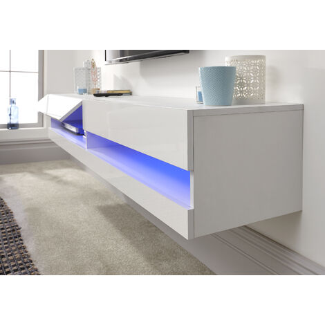 GFW Galicia Wall TV Unit with LED White