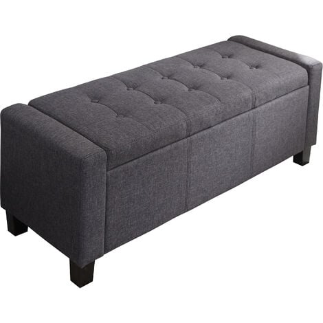 GFW Verona Ottoman Storage Bench Charcoal Grey