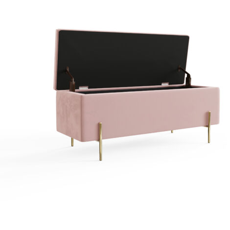 GFW Mystica Ottoman Storage Bench Blush Pink
