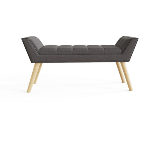 GFW Milan Ottoman Storage Bench Dark Grey