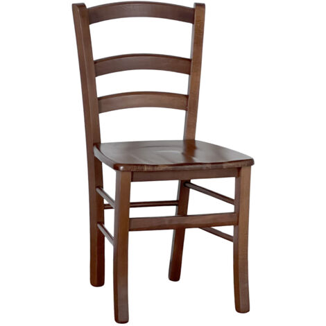 Silla de comedor venecia nogal oscuro con asiento en madera maciza (1/5)