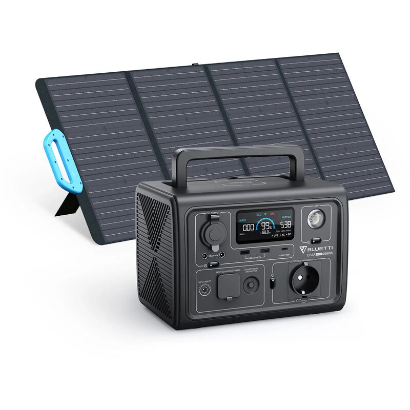 Generador solar portátil de la central eléctrica 600W 268Wh de BLUETTI EB3A