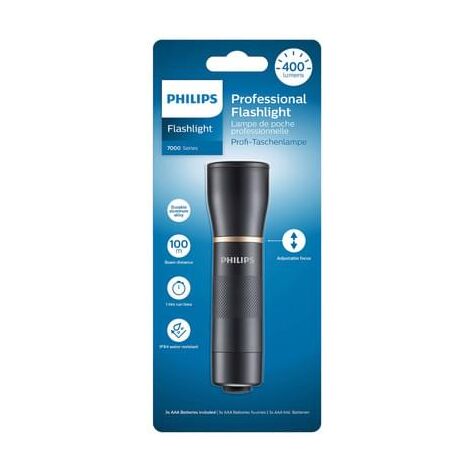 Lampe De Poche Mini Philips LED - Fonctionne Avec Piles AA (occasion Grise)