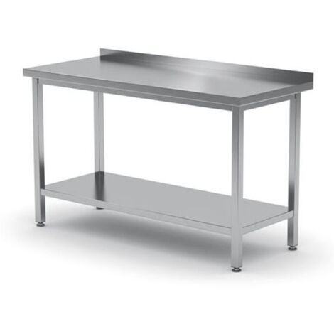 HENDI Wandtisch mit Ablage – verschraubt, Tiefe 600 mm, Kitchen Line, 1600x600x(H)850mm (1/2)