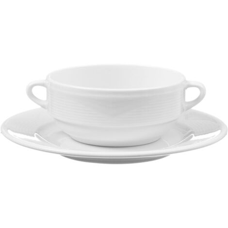 Produktbild von HENDI Untertasse ø150mm – Weißes Hotelporzellan Für Kaffee- & Cappuccinotassen, Spülmaschinenfest