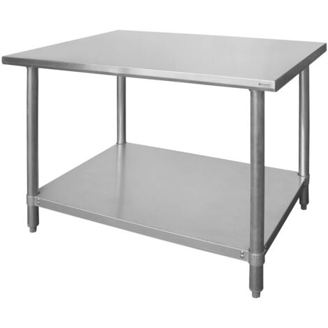 HENDI Edelstahl Arbeitstisch 1400x700mm - Höhenverstellbar Für Küche & Gastro
