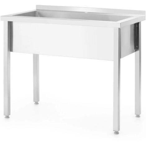 HENDI Einzespültisch Budget Line - geschraubt, Tiefe 600 mm, Budget Line, 800x600x(H)850mm (1/5)