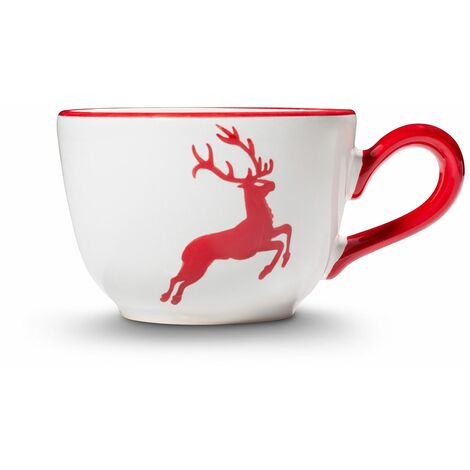 Tazza Gmundner 0,3L Rubinrot Hirsch: Ceramica Fatta A Mano In Austria, Lavabile In Microonde E Lavastoviglie - Eleganza Senza Tempo