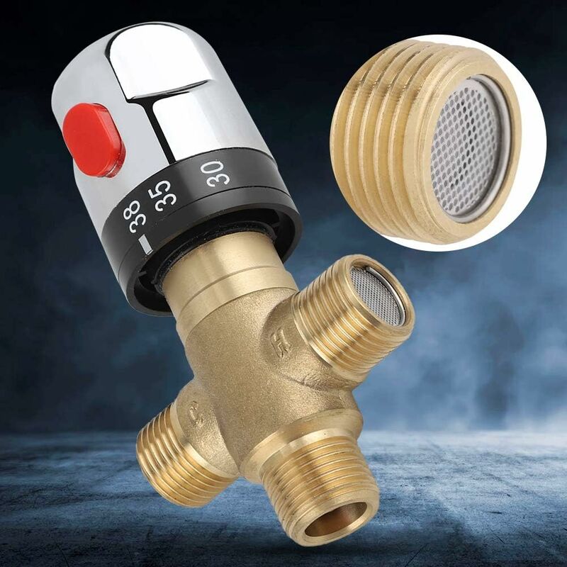 Válvula termostática de Control de temperatura del agua, 38 conectores G1/2  cartuchos de cerámica, accesorios