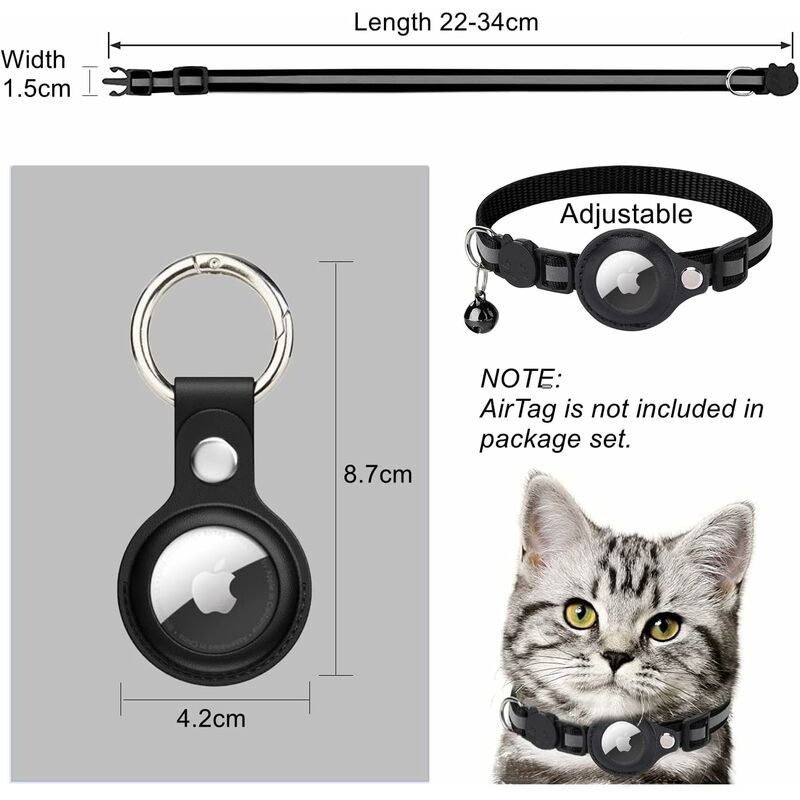 ZOLGINAH Collar Airtag para Gato, Collar Reflectante para Gato con