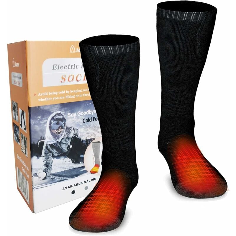 ZOLGINAH Calcetines calefactables, calcetines calefactables eléctricos para hombres y mujeres, calcetines de algodón gruesos y cálidos para invierno para deportes al aire libre, camping, senderismo, p