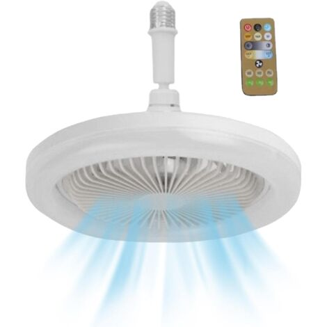 ZOLGINAH Ventiladores de techo con luces  Ventiladores de techo LED E27 con control remoto  Ventilador de techo silencioso con luz de 3 colores para dormitorio - Blanco (1/5)