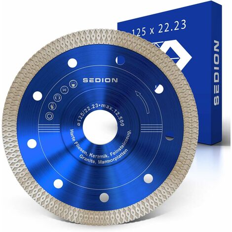 Disco de diamante ZOLGINAH 125mm - Disco para corte de baldosas duras cerámica gres porcelánico granito mármol - Disco de diamante 125mm x 22,23 (1/5)