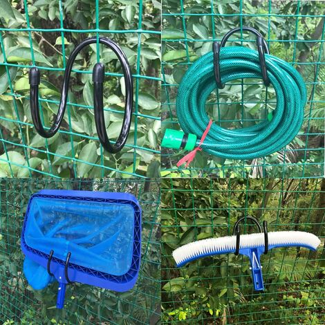 Soporte de manguera - Soporte de pared de metal resistente, gancho para  manguera de jardín, extensible, carrete de manguera, agua, bolsillo,  flexible