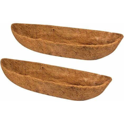 ZOLGINAH 2X 36Inch Coir Planter Liners Half Round, Coir Replacement Liners for Hanging Basket, Liners for Flower Pot Planters (1/5)
