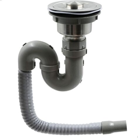 ZOLGINAH Sifón universal Sifón sifón - Con 1 juego de juntas y manguito de goma - Sifón tubular (1/4)