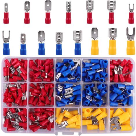 ZOLGINAH Terminal de crimpado, 300 piezas Terminales eléctricos para automóviles, terminales de pala y terminales de pala (1/5)