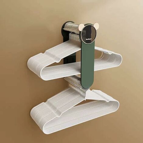 ZOLGINAH Organizador De Perchas De Pared, Estante De Almacenamiento De Perchas Expandible, Sin Perforaciones, Soporte De Perchas Plegable para El Hogar, Armario-Verde