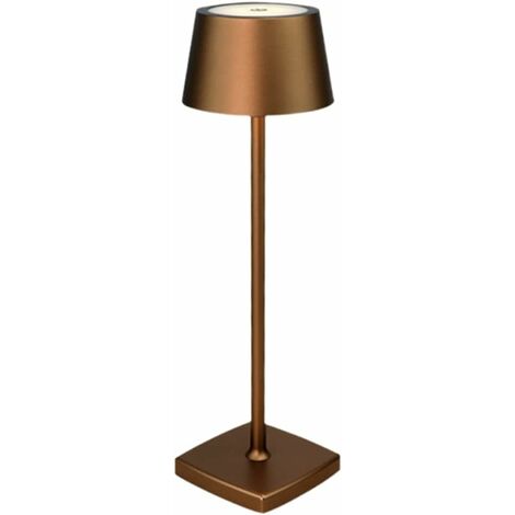 ZOLGINAH Lámpara de Mesa Inalámbrica, Lámpara Inalámbrica Recargable Regulable 5200 mAh, Lámpara Exterior Impermeable IP54, para Interior Exterior Restaurante Buffet Bar Café, Marrón