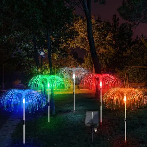 ZOLGINAH Juego de 5 luces solares de medusas para exteriores, lámparas solares decorativas en forma de medusas para patio, césped, terrazas, decoración de balcón (1/5)