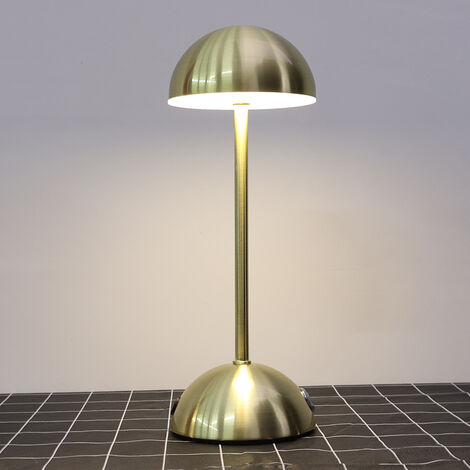 ZOLGINAH Lámpara de mesa recargable, lámpara de mesa inalámbrica regulable, lámpara de noche táctil con temperatura de 3 colores, lámpara de mesa para restaurante, IP54, resistente al agua, color dora (1/5)
