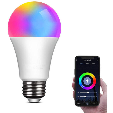 ZOLGINAH Bombilla LED de Color E27 RGB+ CCT 2700K-6500K Regulable, Control de Aplicación Bluetooth que Cambia de Color, Lámpara LED de Ambiente para Decoración de Dormitorio, Fiesta (9W=60W, 806lm) (1/5)