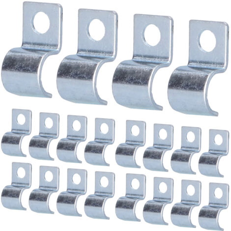 Abrazadera de tubo de un solo orificio de acero inoxidable chapado en Zinc de 20 piezas para tubos de acero con bujes Ruuber de 16mm (1/5)
